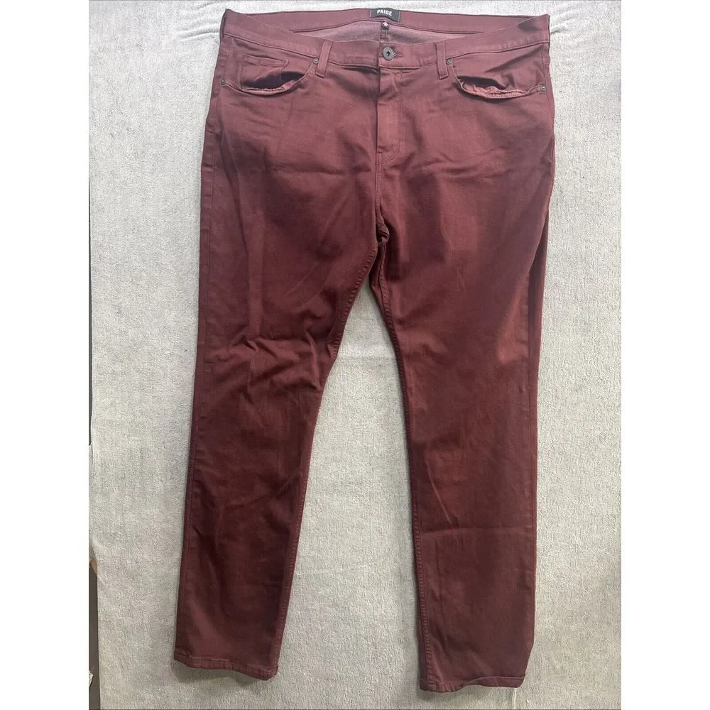 Paige Jeans Mens 40x32 Rustic Wine Red‎ Federal Classic America Denim - Picture 2 of 9